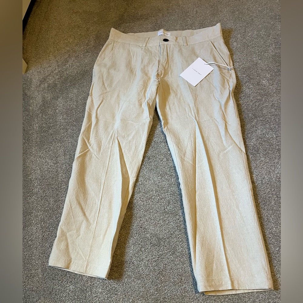 NWT Men’s I LOVE UGLY Beige Slim Kobe Pant sz L